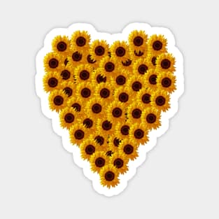 Sunflowers Valentines Day Heart Floral Art Magnet