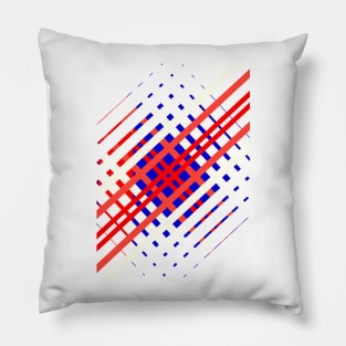 Red And Blue Lines Seamless Pattern Geometric Pillow