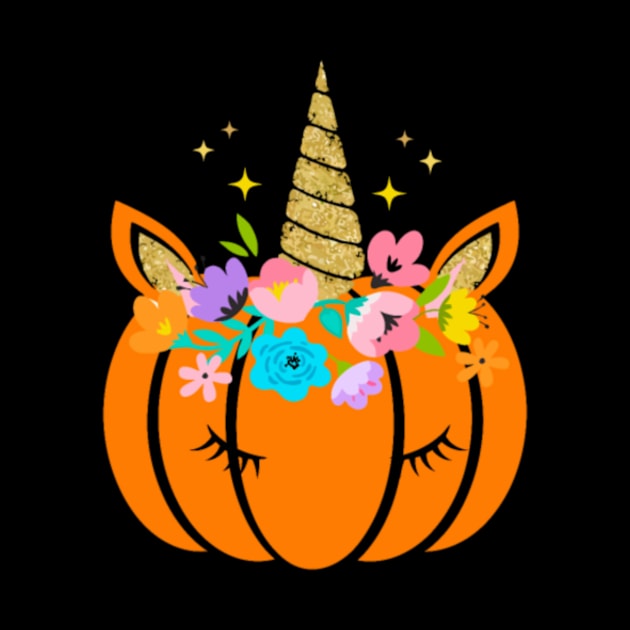 Funny Unicorn Pumpkin Halloween T-shirt Tee Gift by Nulian Sanchez