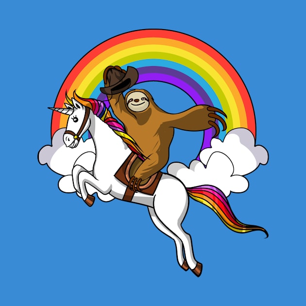 Sloth Riding Unicorn by underheaven