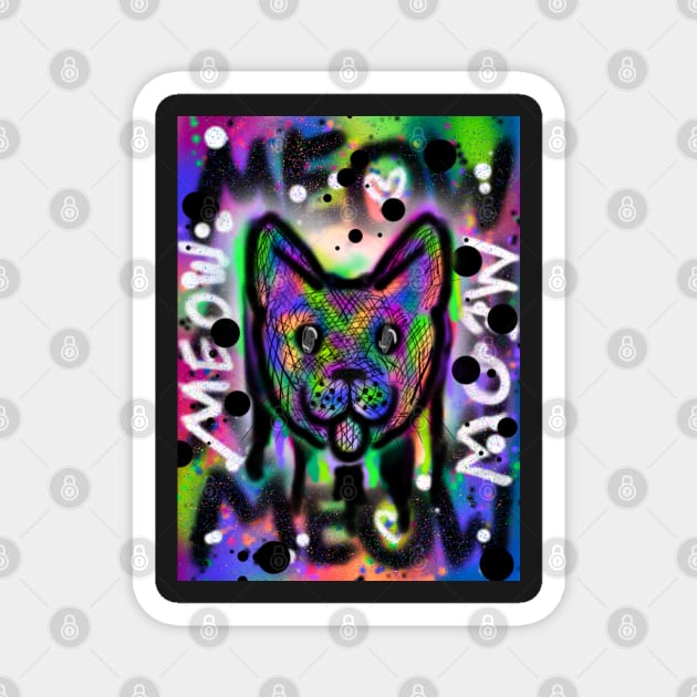 Spray Paint Cat V7 Magnet by IgorAndMore