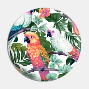 Flowers and Tropical Parrots of the Caribbean Pin