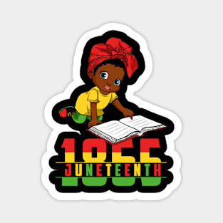 Juneteenth Celebrating 1865 Cute Black Girls Kids Magnet