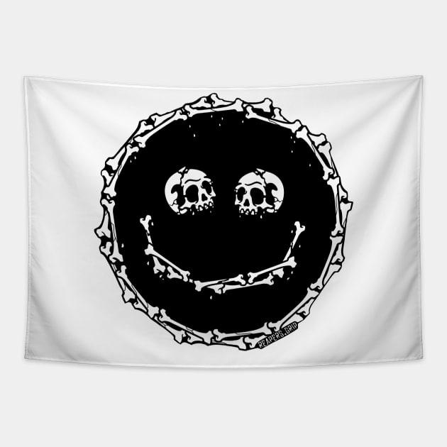 Smile now, die later (black filled) Tapestry by Reapers Grip