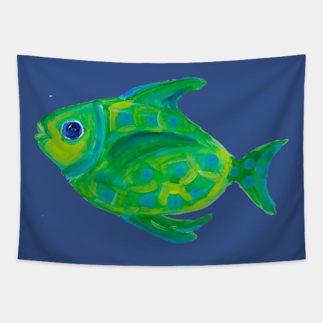 flounder fish painting Tapestry by AudreyJane