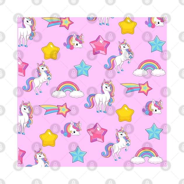 Funny Unicorns Pattern for Kids Christmas or Birthday gift idea by AS Shirts