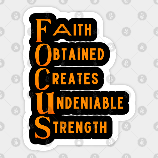 Focus Acronym Bold Orange Acronym Sticker TeePublic