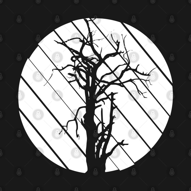 leafless tree moon silhouette for tree huggers and lovers by MoonSilhouette