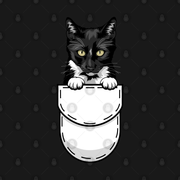 Funny Tuxedo Pocket Cat by Pet My Dog