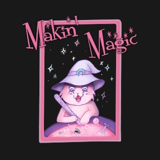 Cat Making Magic in Cauldron T-Shirt