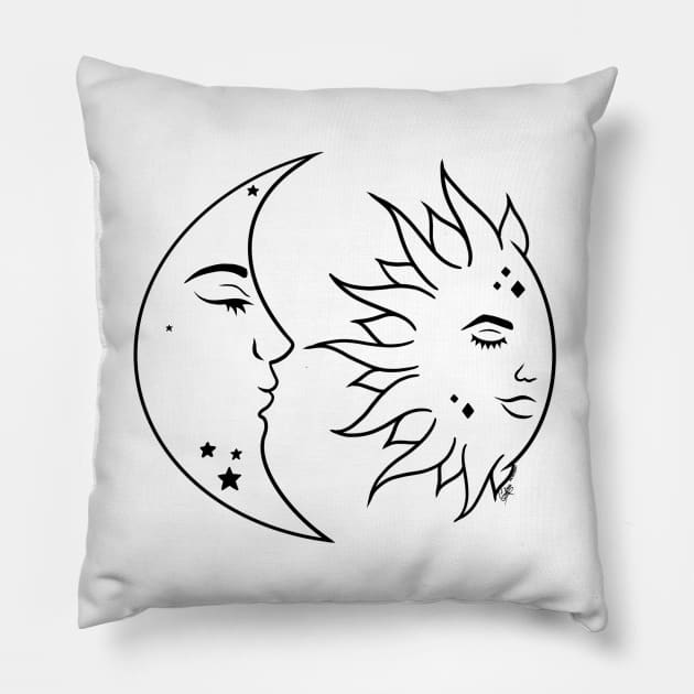 Sun & Moon - Rising Pillow by MayGreenAbgrall