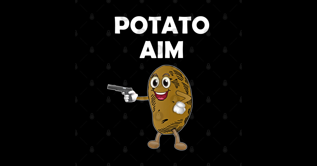 Potato Aim Funny Potato Gaming Gamer Gift Potato Aim Sticker