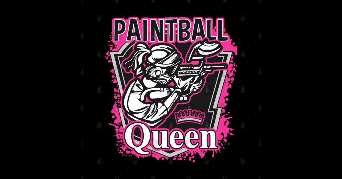 Paintball Queen Pink Splatter Paintball Queen Sticker TeePublic