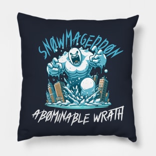 Snowmageddon Abominable Wrath - Angry Monster Snowman Pillow