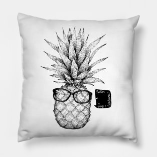 Pineapple Friend - fruit, glasses, drawing Pillow