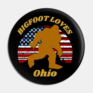 Bigfoot loves America and Ohio too Pin