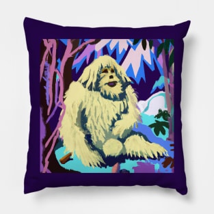 Yeti Against the Himalayas in the style of Paul Gauguin Pillow