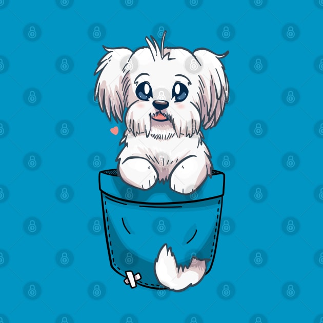 Pocket Cute Maltese Dog by TechraPockets