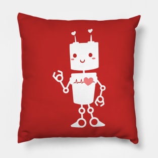 Lovebot white Pillow