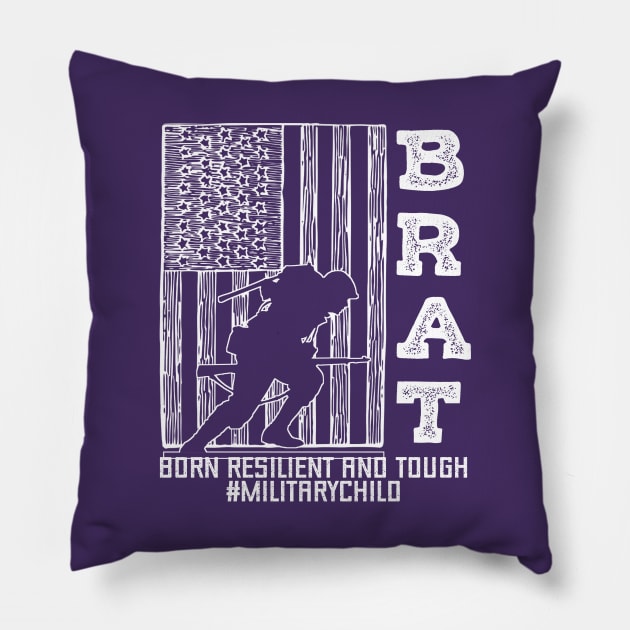 Purple Up For Military Kids - Month of the Military Child 2023 Pillow by PraiseArts 