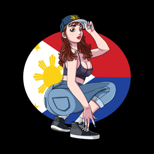 Pinay Girl Filipina Strong Philippines Flag Filipino Pride by Noseking