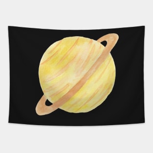 Saturn Planet Watercolor Tapestry