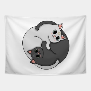 Yin yang cat Tapestry