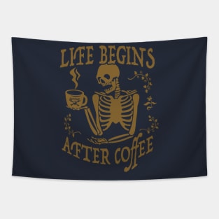 Life Begins After Coffee Tapestry