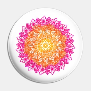 Pink-Orange Digital Mandala Pin