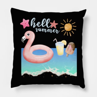 Hello summer Beach summertime Adventure travel lover palm tree sun Pillow