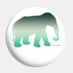 Elephant Save Our Planet Pin