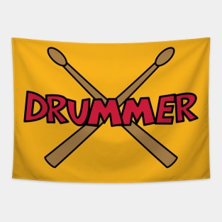 Drummer crossed Drumsticks Tapestry