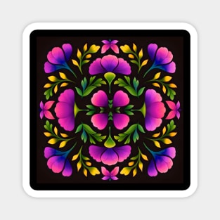 Hungarian Folk Endangered Flower mandala Magnet