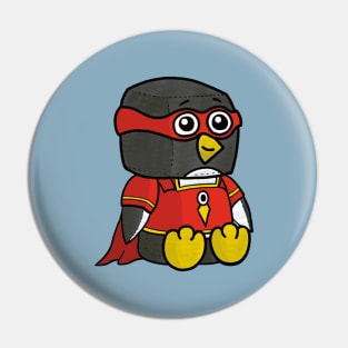 Superhero Penguin Plushy Pin