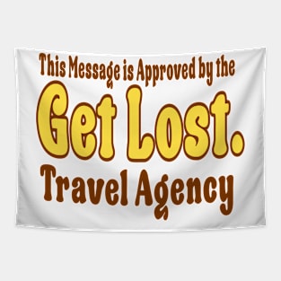 GET LOST. TRAVEL AGENCY YELLOW Tapestry