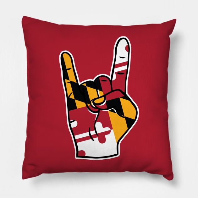 Rock On Maryland // Maryland State Flag Rock Hand Pillow by Now Boarding