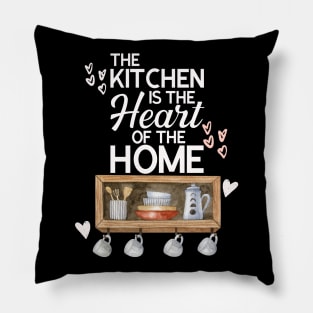 The Kitchen Is The Heart Of The Home Quote Pillow