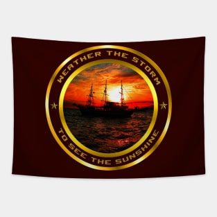 Ship in Storm Tapestry