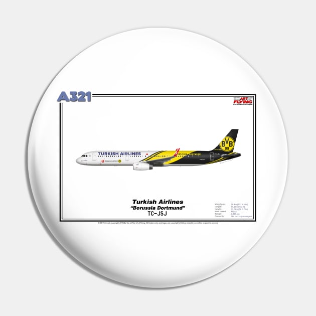 Airbus A321 - Turkish Airlines "Borussia Dortmund" (Art Print) Pin by TheArtofFlying