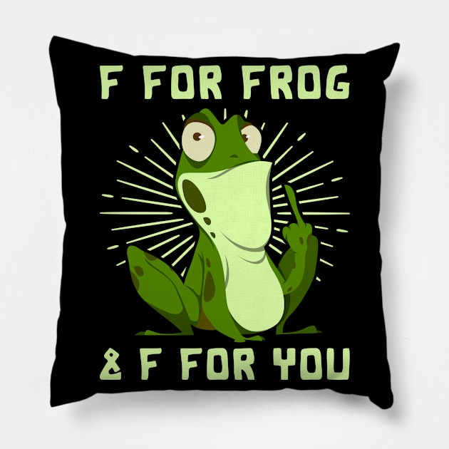 Funny Frog F For Frog & F For You Gift Pillow by Alex21