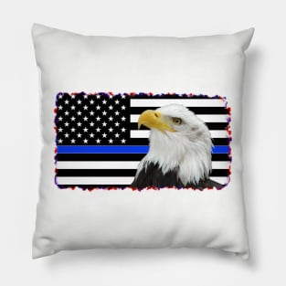 Support Police Flag & Eagle Pillow