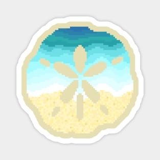 Modern Pixel Sea Sand Dollar Magnet