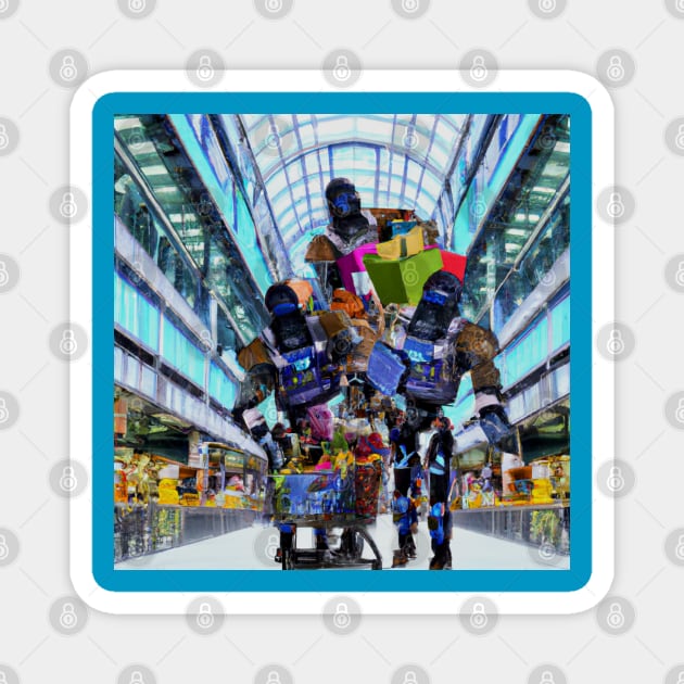 Robots in the Shopping Mall Magnet by PDTees