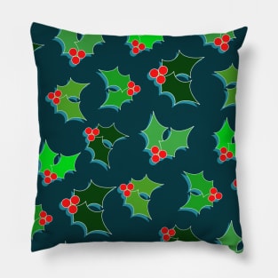 Christmas Holly and Berries Pillow