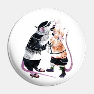 Kissing Rats Pin