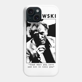 Bukowski Love T-Shirt (Black on Colour Print) Phone Case