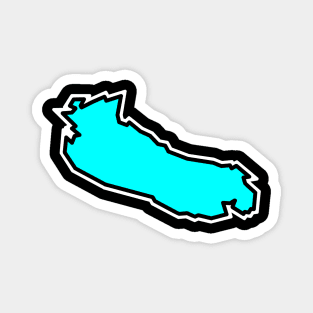 Gabriola Island in a Cool Turquoise Blue Colour - Simple Silhouette - Gabriola Island Magnet