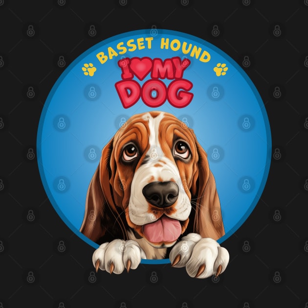 I Love my dog Basset Hound by SergioArt