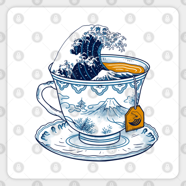 The Great Kanagawa Tea - Tea - Sticker