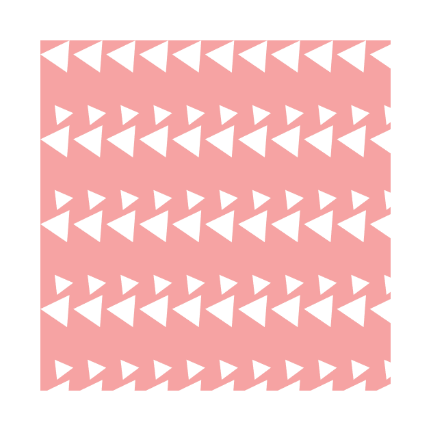 Salmon pink triangles pattern Geometric design by Kirovair